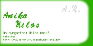 aniko milos business card
