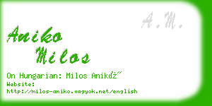 aniko milos business card